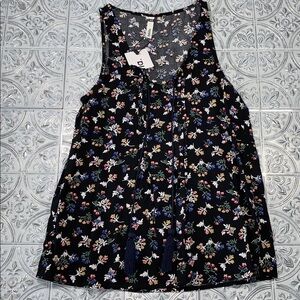 Sybilla floral sleeveless top black size extra small XS